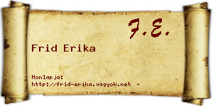Frid Erika névjegykártya